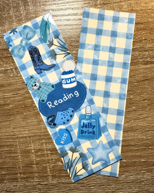 Blue Reading Bookmark